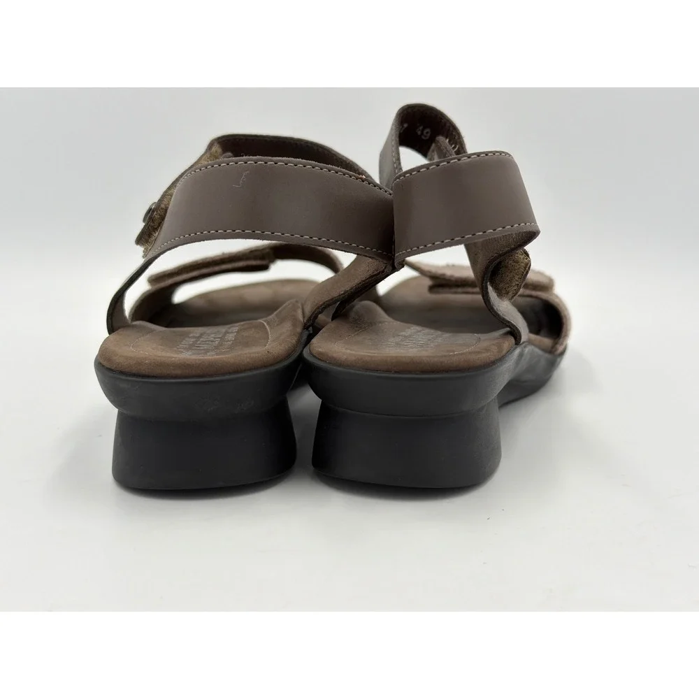 Mephisto Wedge‎ Sandals Womens 37 Brown Snake Print Leather Comfort Strap